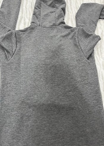 Gri Kapüşonlu sıfır Erkek Sweatshirt - Görsel 2