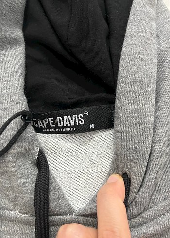 Gri Kapüşonlu sıfır Erkek Sweatshirt - Görsel 4