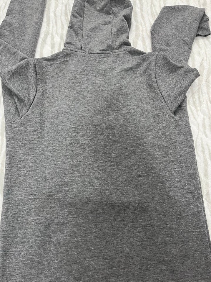 Gri Kapüşonlu sıfır Erkek Sweatshirt - Görsel 2