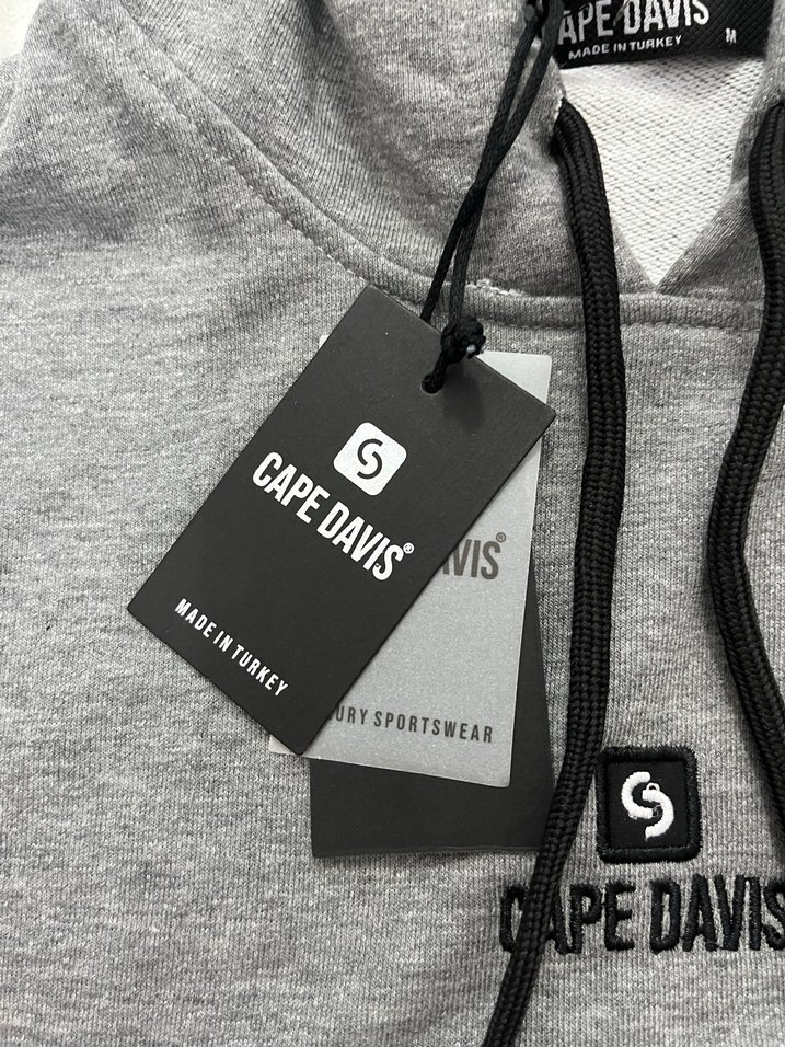 Gri Kapüşonlu sıfır Erkek Sweatshirt - Görsel 3