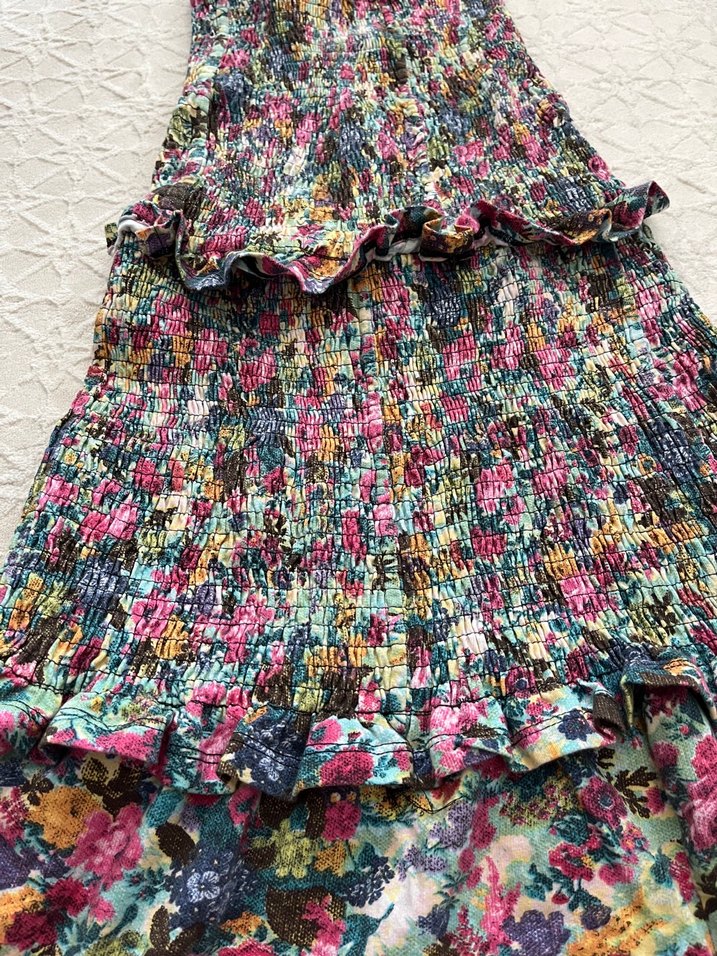 Renkli Fırfırlı Bohem Elbise - Görsel 2