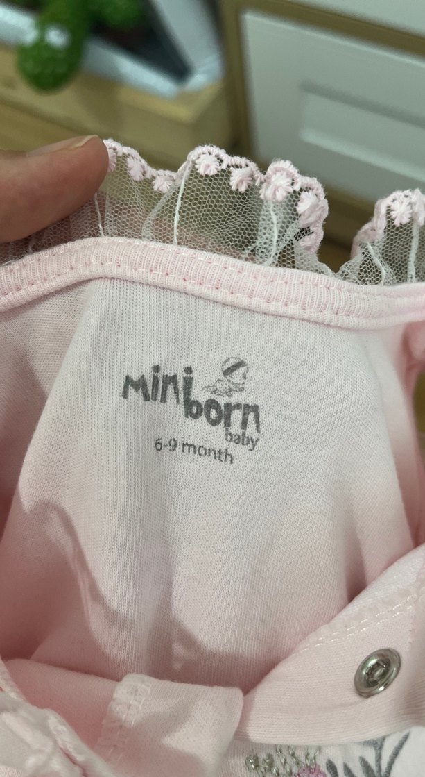 Dantel Detaylı Pembe bebek Elbise - Görsel 4