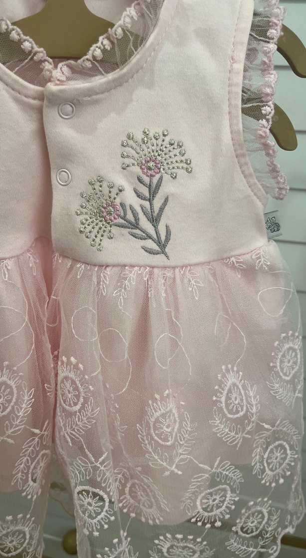 Dantel Detaylı Pembe bebek Elbise - Görsel 3