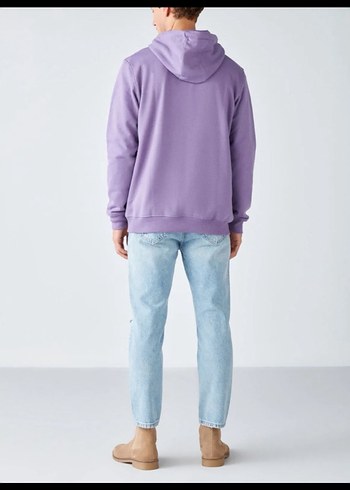 Diğer Erkek Mor Kapüşonlu Salaş Sweatshirt