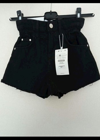 xs Beden yeşil Renk Kadın Siyah Yüksek Bel Mini Denim Şort