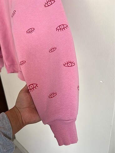 Diğer Pembe kapşonlu sweatshirt