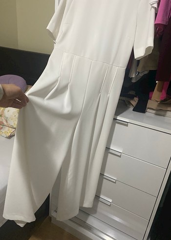 Kadın Beyaz Midi Kumaş Tulum #zara #tulum - Görsel 3