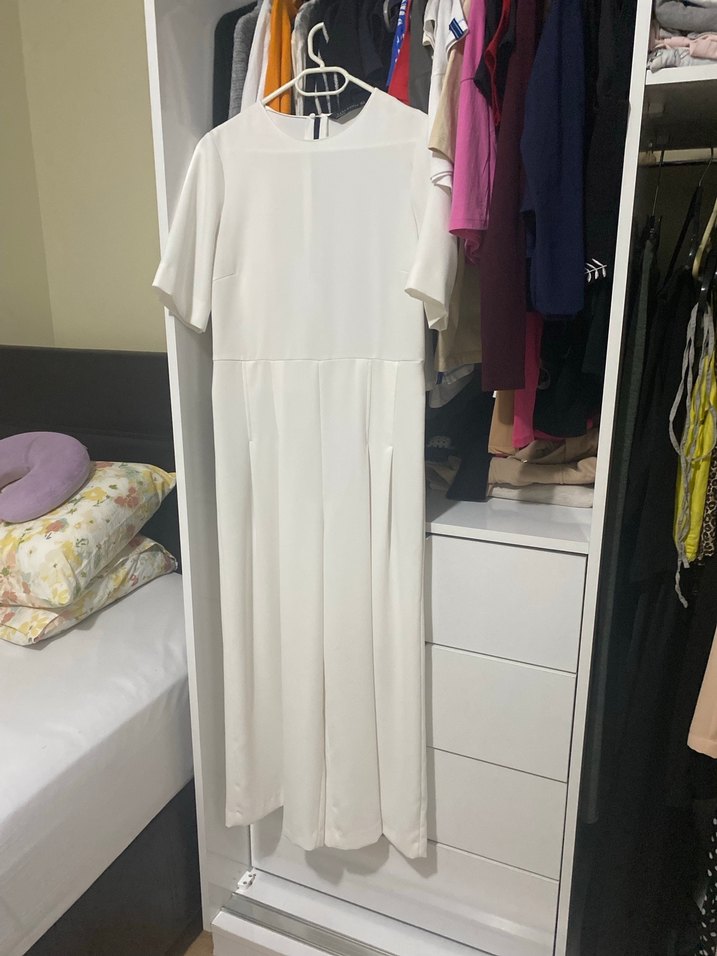 Kadın Beyaz Midi Kumaş Tulum #zara #tulum - Görsel 2