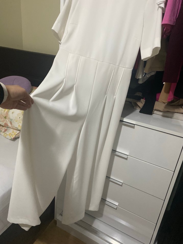 Kadın Beyaz Midi Kumaş Tulum #zara #tulum - Görsel 3