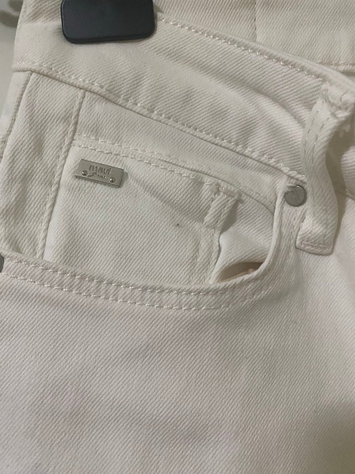 Beyaz Midi Kadın Regular Fit Jean #mavi #beyaz #yeni - Görsel 4