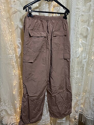 s Beden pembe Renk Bershka paraşüt pantolon