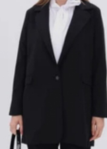 Tek düğmeli uzun Blazer ceket
