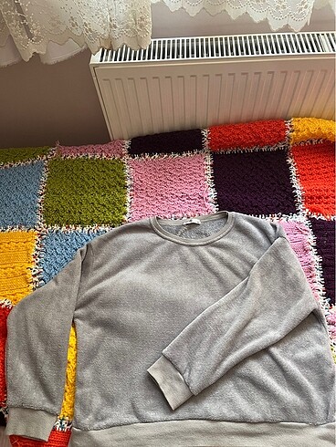 l Beden gri Renk Gri Peluş Sweatshirt