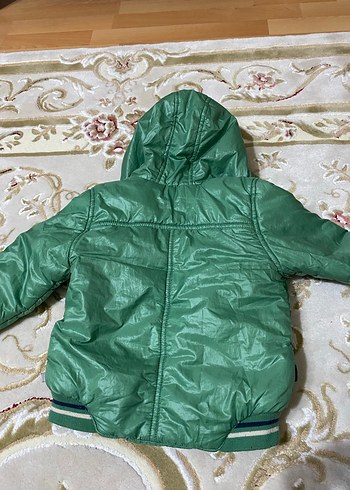Kanz Kapüşonlu Kürklü Erkek Çocuk Yeşil Mont