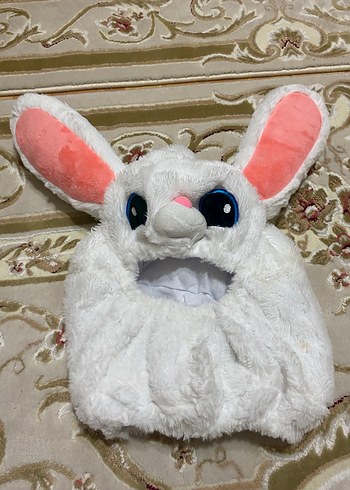 Beden Beyaz Peluş Tavşan Oyuncak kask üstüne takılır