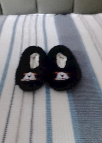 Kız Çocuk Siyah Örgü Sıcak Ev Terliği - Görsel 2