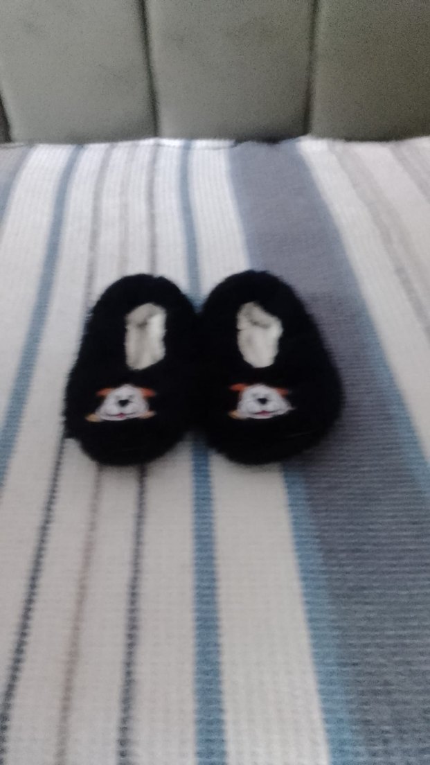 Kız Çocuk Siyah Örgü Sıcak Ev Terliği - Görsel 2