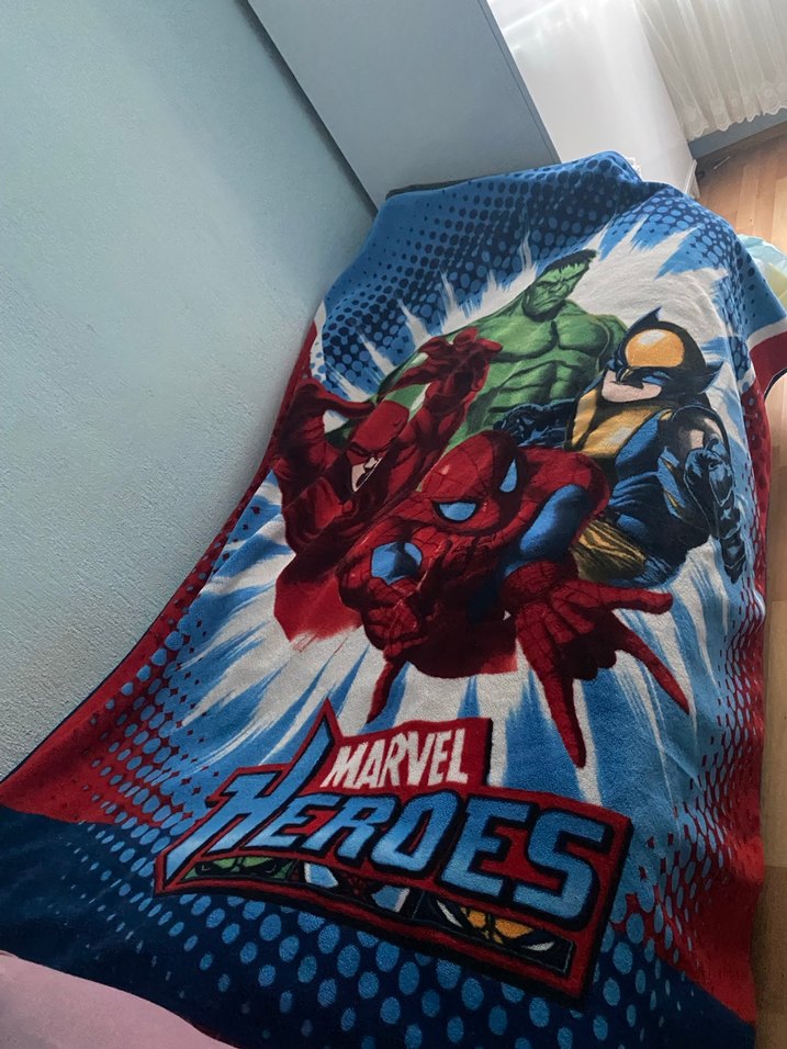 Çocuklar için Marvel Baskılı Çok Renkli Battaniye - Görsel 4