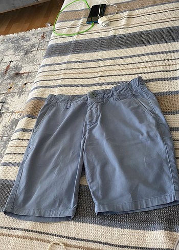 s/m Beden gri Renk Gri Mini Erkek Şort, Kemerli, Rahat Kesim