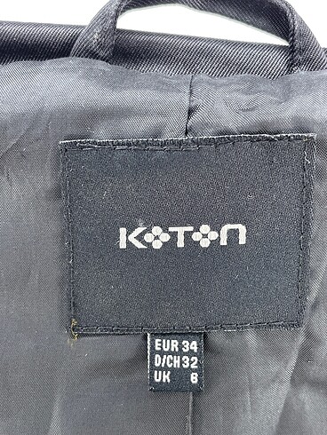 34 Beden siyah Renk Koton Trenchcoat %70 İndirimli.