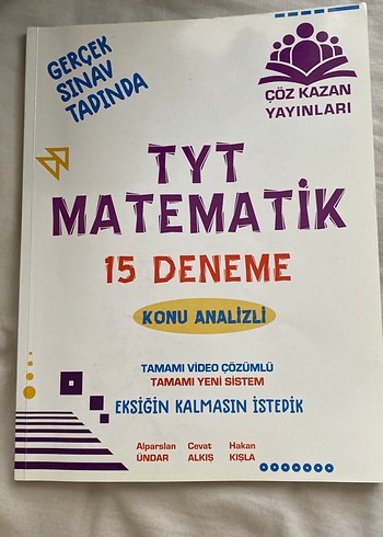 TYT Matematik 15 Deneme Kitabı Video Çözümlü