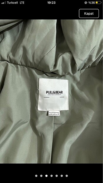 m Beden yeşil Renk Pull and bear mont