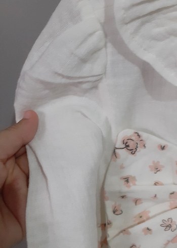 24-36 Ay Beden Kız Çocuk Beyaz Keten Fırfırlı Elbise