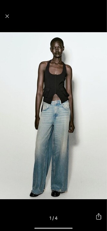 Zara cepli halter yaka bluz