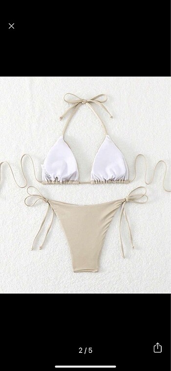 Diğer Simli şampanya rengi bikini takımı