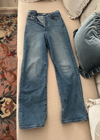 Levis Yuksek Bel Acik Mavi Denim Jean