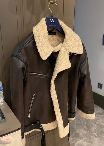 Kahverengi Kürklü Deri Biker Ceket - Görsel 4