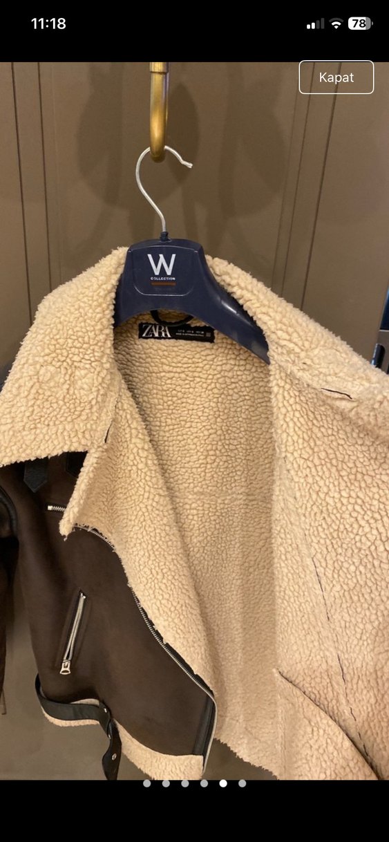 Kahverengi Kürklü Deri Biker Ceket - Görsel 5