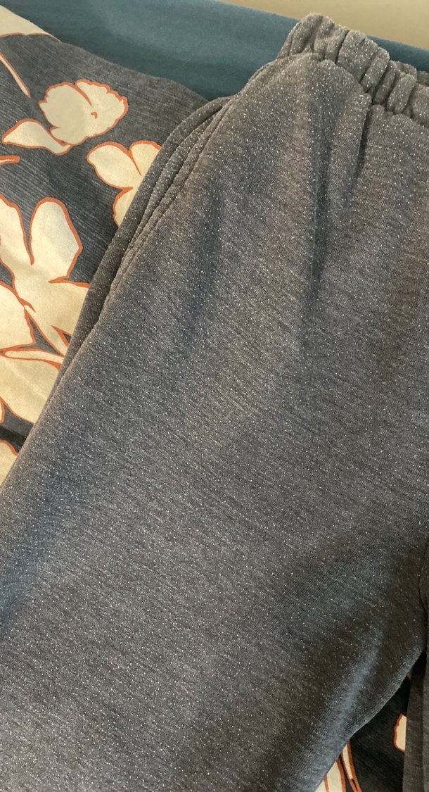 Gri Kadın Rahat Kesim Eşofman Altı tüylendi - Görsel 2