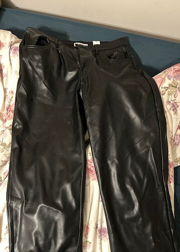 Siyah Deri Kadın Pantolon - Görsel 2