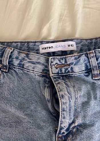Gri Mavi Kadın Denim Mini Şort - Görsel 2