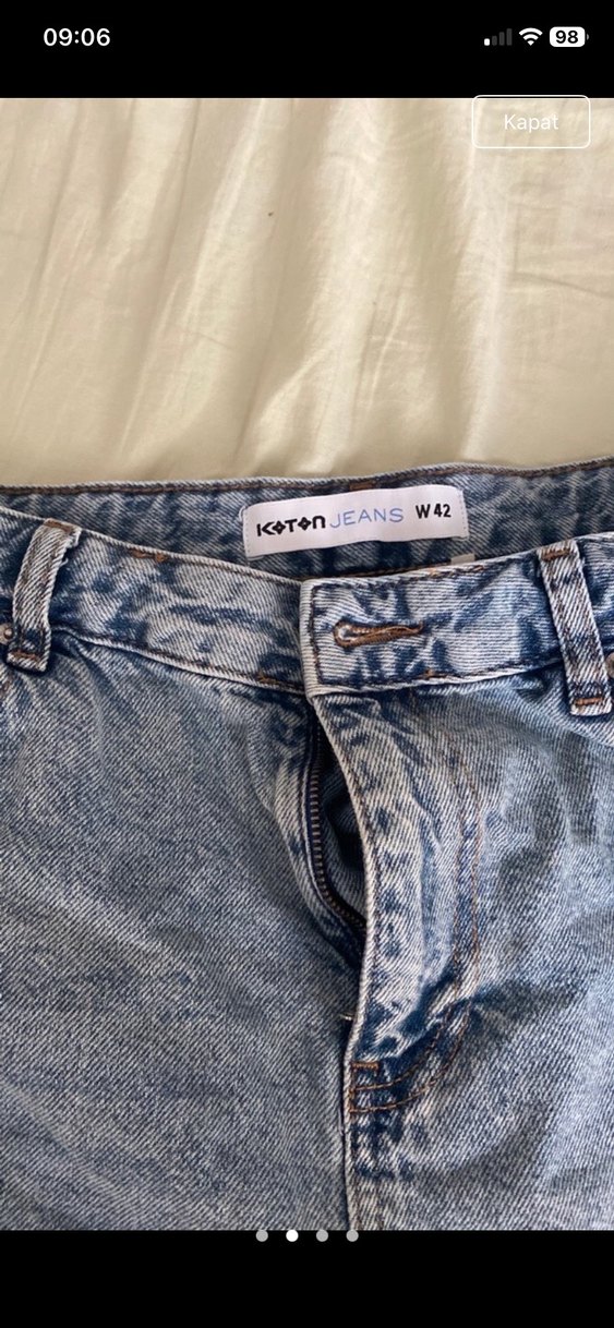 Gri Mavi Kadın Denim Mini Şort - Görsel 2
