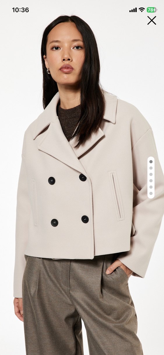 Bej Mini Düğmeli Kadın Kaban - Görsel 3