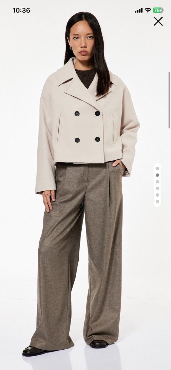 Bej Mini Düğmeli Kadın Kaban - Görsel 2