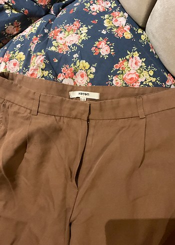 Kahverengi Kumaş Kadın Kargo Pantolon - Görsel 3