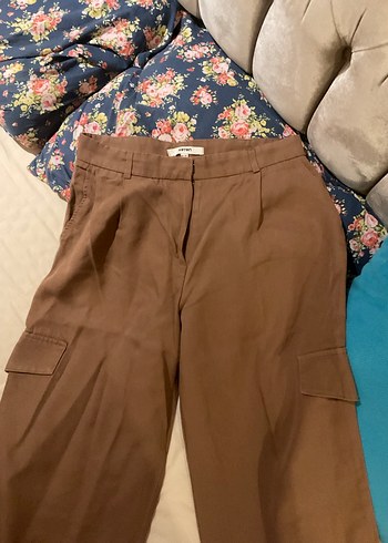 Kahverengi Kumaş Kadın Kargo Pantolon - Görsel 2