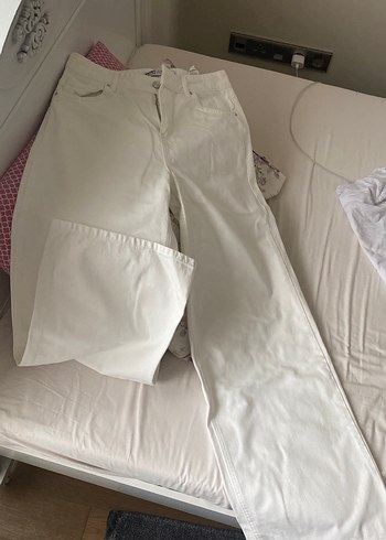 KOTON kadın beyaz wide leg kot pantolon - Görsel 3