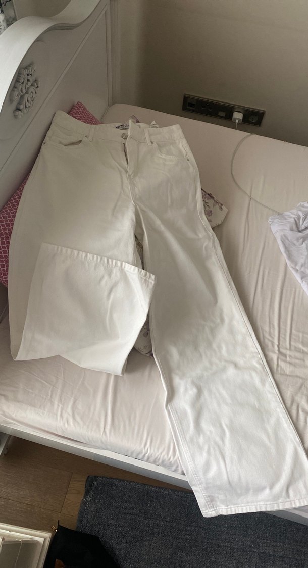 KOTON kadın beyaz wide leg kot pantolon - Görsel 3