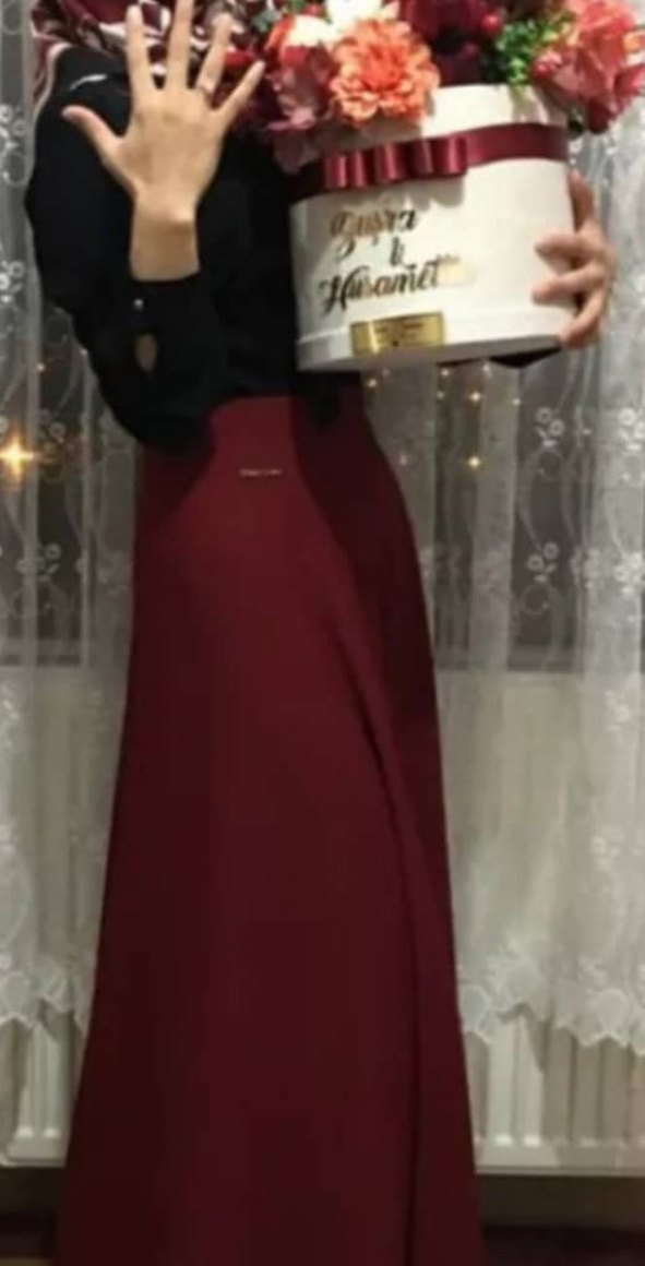 Kırmızı Tasarım Çan Etek - Görsel 2