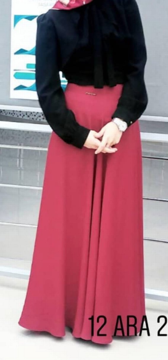 Kırmızı Tasarım Çan Etek - Görsel 3