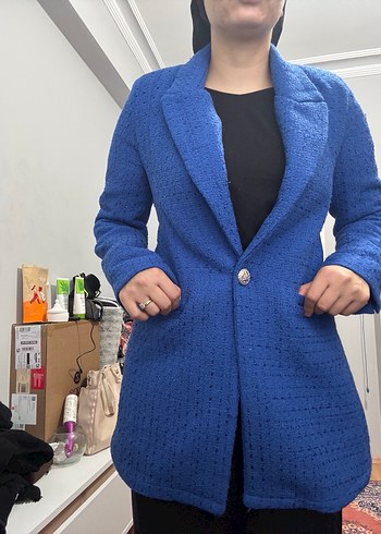 Mavi Tüvit Blazer Ceket - Görsel 4