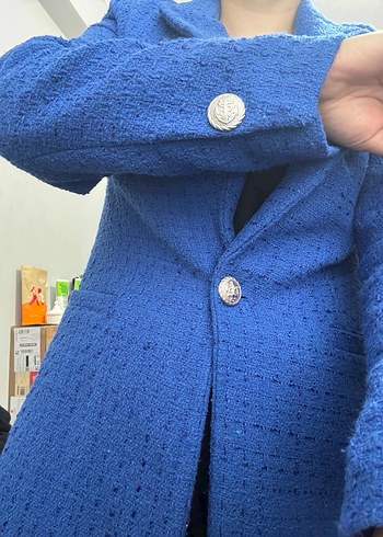 Mavi Tüvit Blazer Ceket - Görsel 5