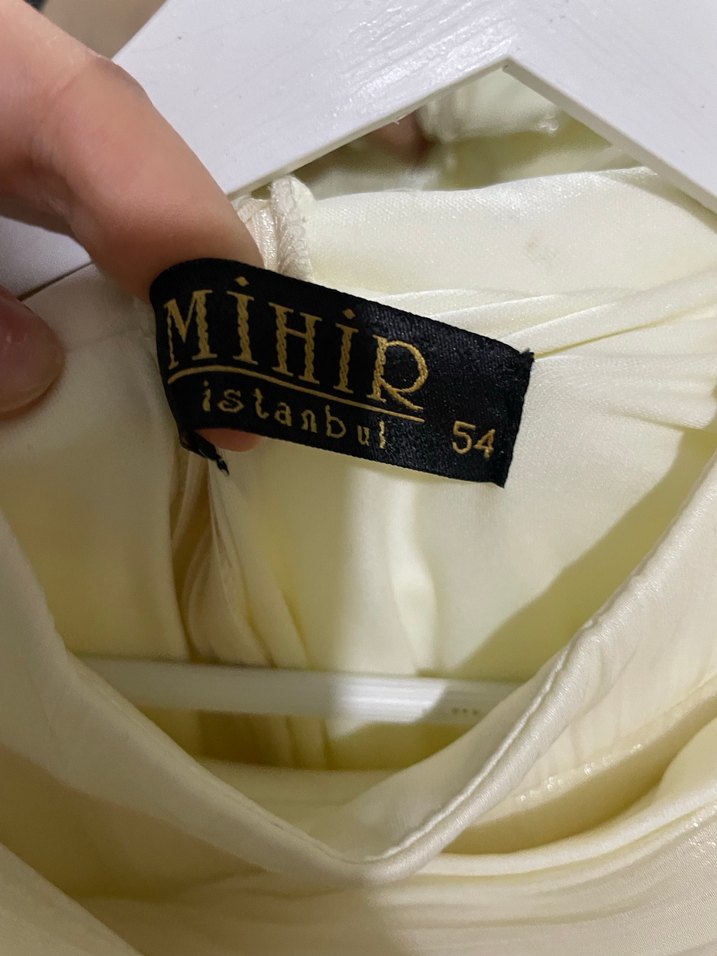 Uzun Kollu Beyaz Pilili tesettür elbise - Görsel 5