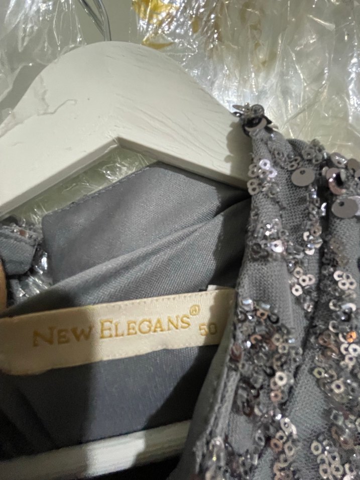 Gri Tüylü Uzun Abiye Elbise - Görsel 5