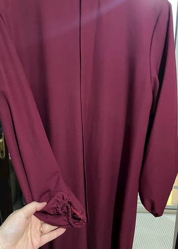 Bordo Uzun Kollu Salaş Kadın Elbise - Görsel 3