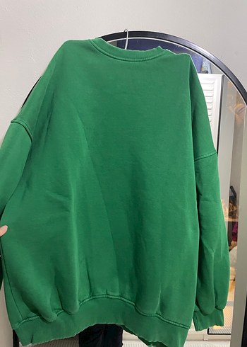 Kadın Yeşil Oversize Sweatshirt - Görsel 2